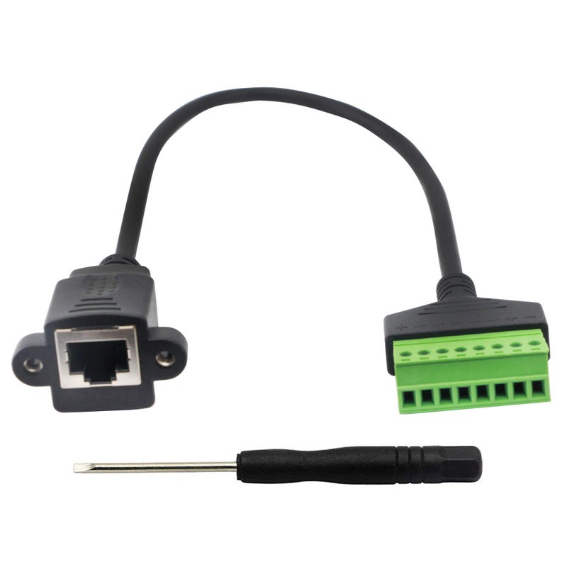 XMSJSIY RJ45 8P8C Female to 8 Pin Screw Terminal Adaptor, Cat5/6/7 Ethernet Extender, CCTV DVR Network Signal Extension - Image 1